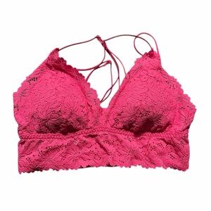 PINK Victoria's Secret Hot Pink Lace Bralette